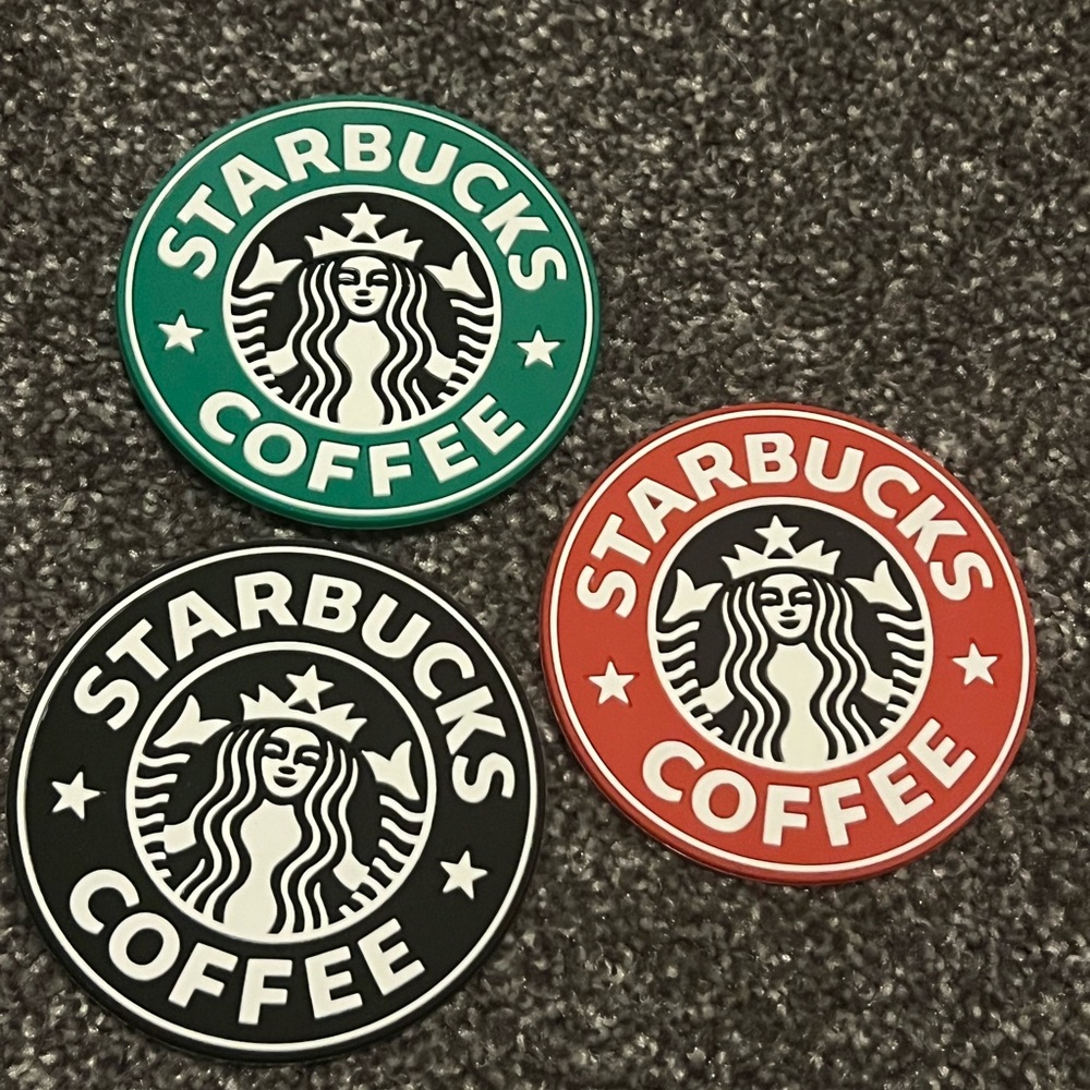 3 silicone starbucks coaster.